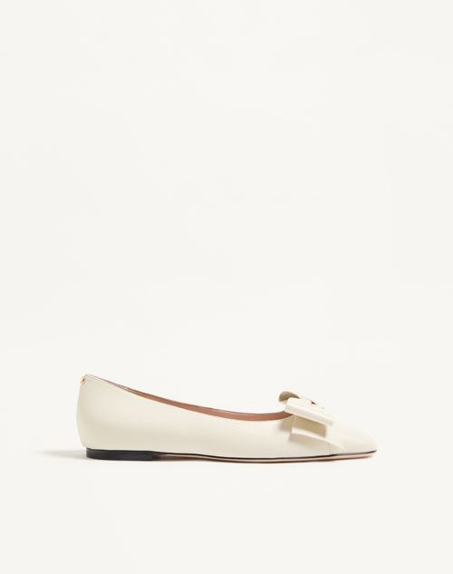 Valentino Garavani - Bowow Kidskin Ballerina - Ivory - Woman - Ballerinas